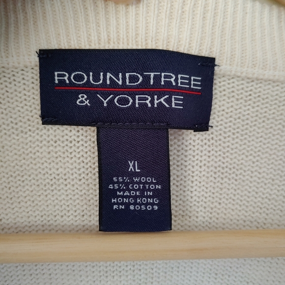 Roundtree & Yorke Knit Sweater Vest Button Up Wool Blend Size XL - Picture 9 of 9